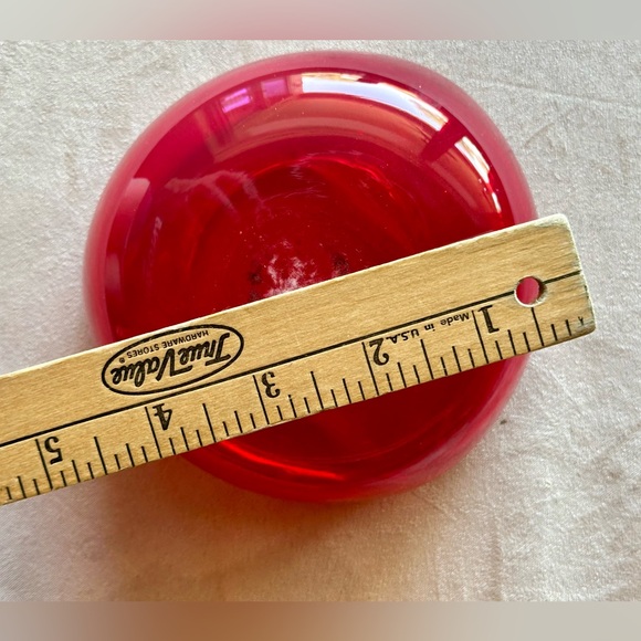 Hand blown solid Red Glass Ashtray/Trinket Dish. Vintage EUC - Picture 6 of 9